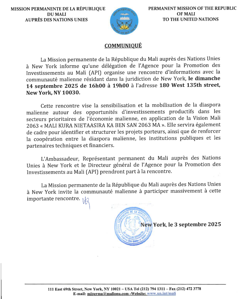 Communiqué du 03/09/2025